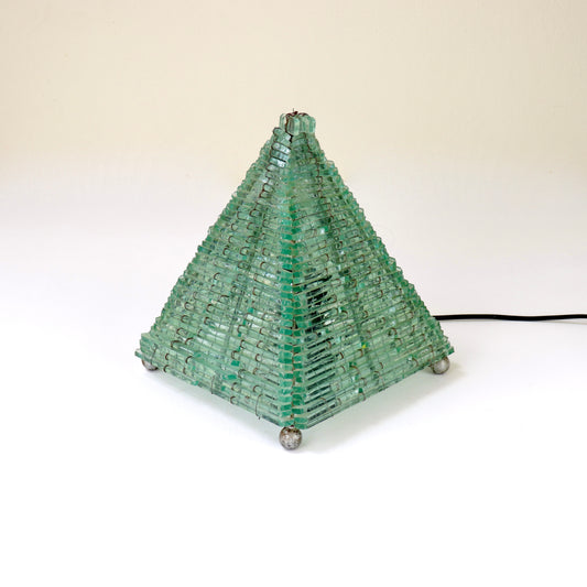 French glass pyramid lamp