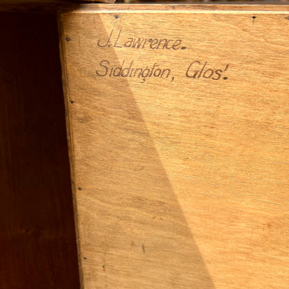 Signed back panel J Lawrence Siddington Gloucestershire
