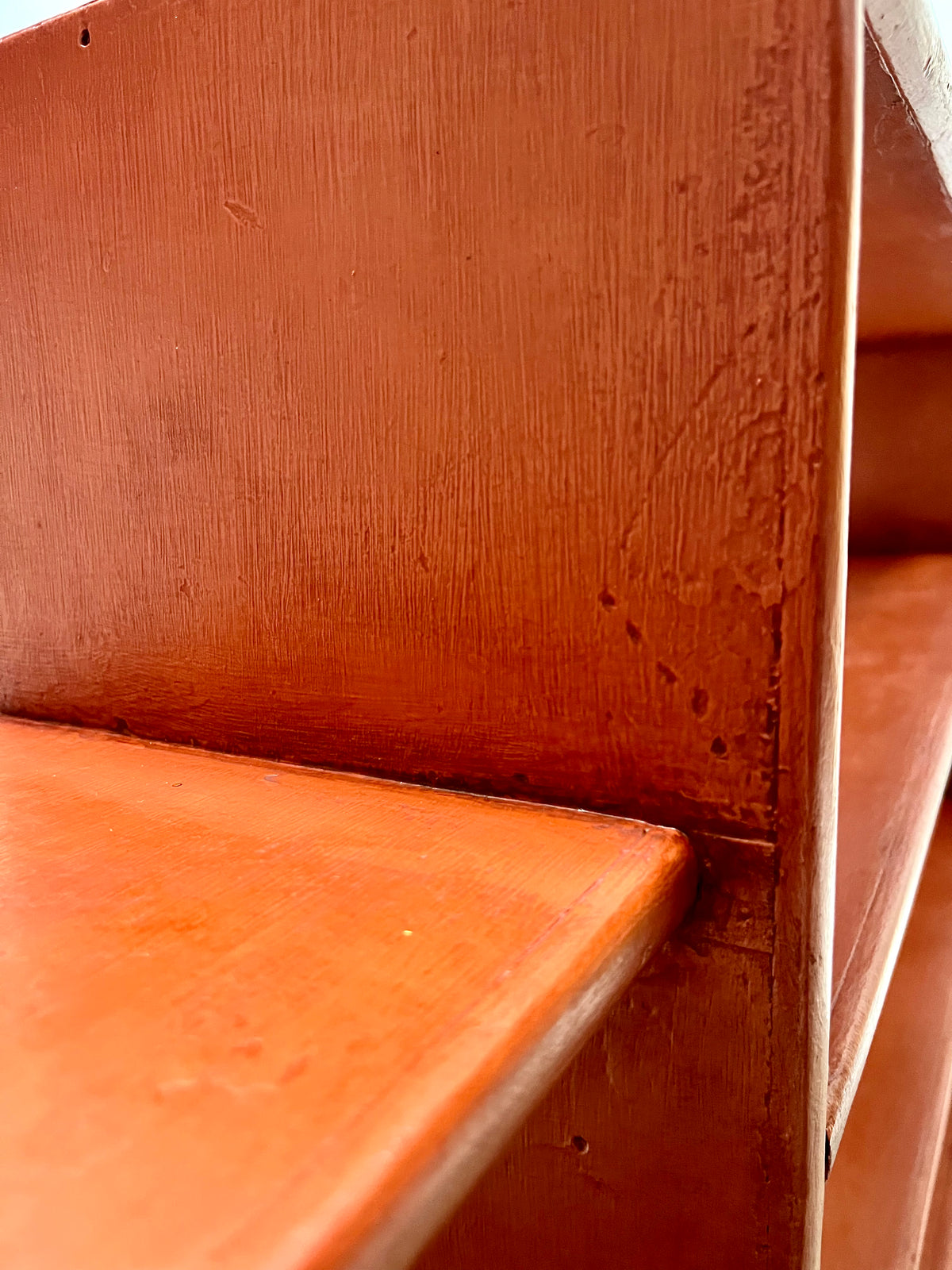 Rustic Painted Shelves in Oxide Red
